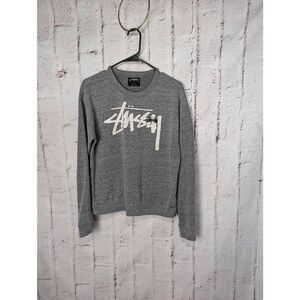 Stussy Gray Long Sleeve Sweatshirt Pullover Sz M Medium